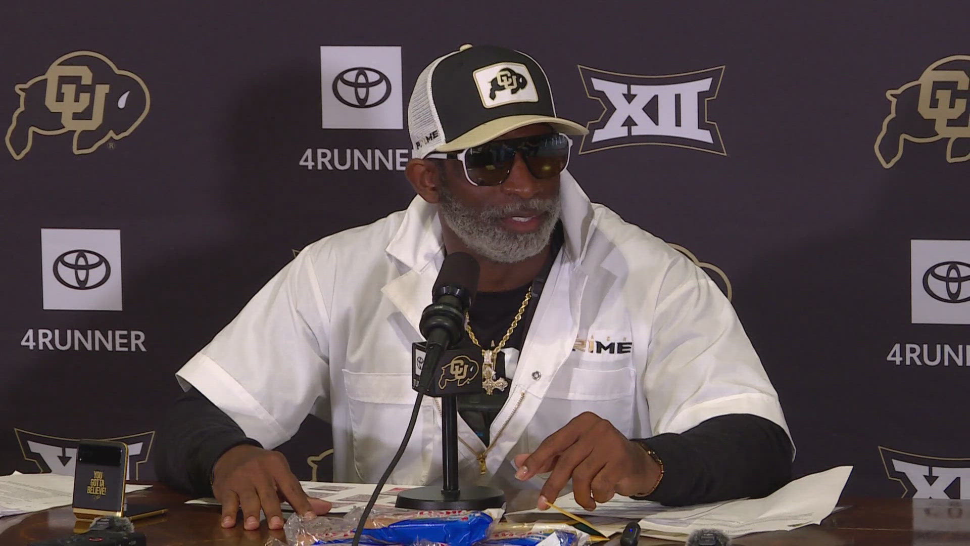 Colorado Buffaloes head football coach Deion Sanders argued with local media members at CU's Fall Media Day on Friday, Aug. 9, 2024.