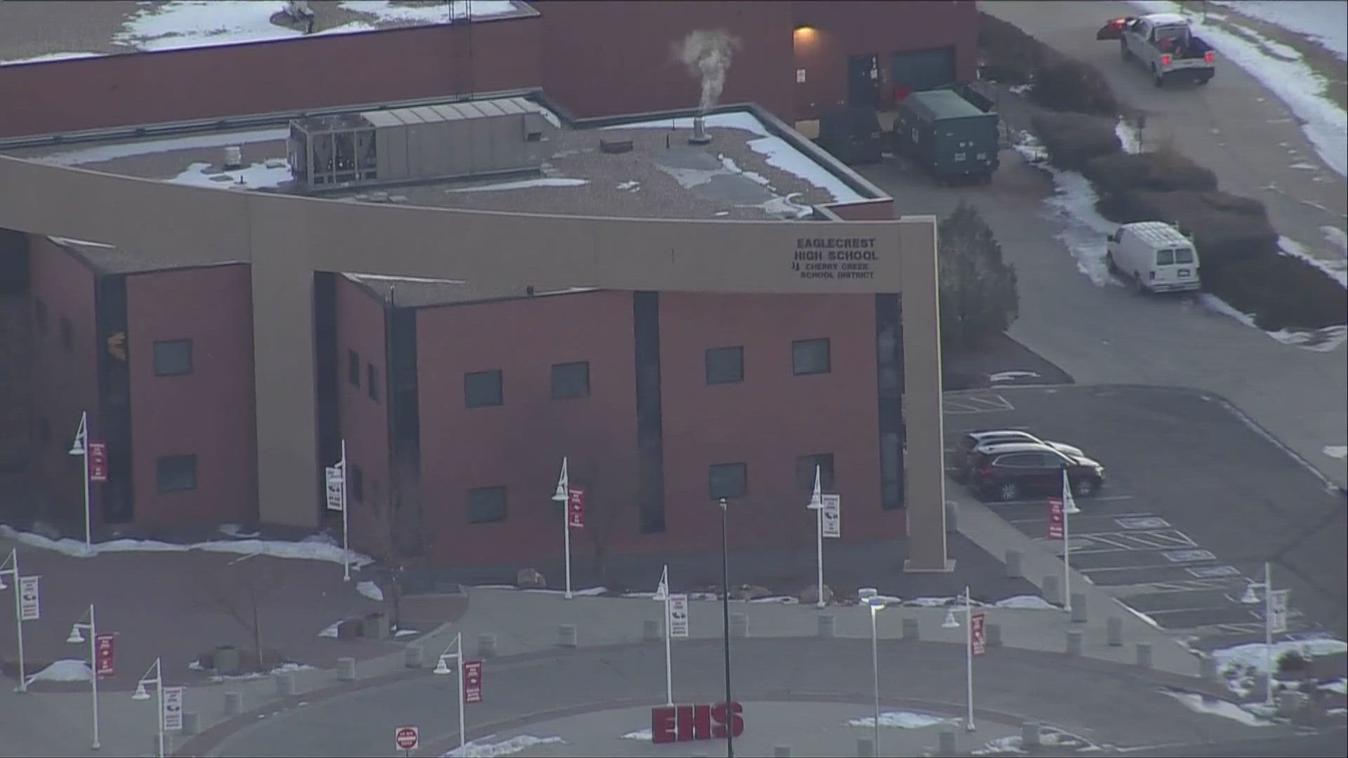 One person was taken to the hospital after multiple fights were reported at Eaglecrest High School during a basketball game with a rival school.