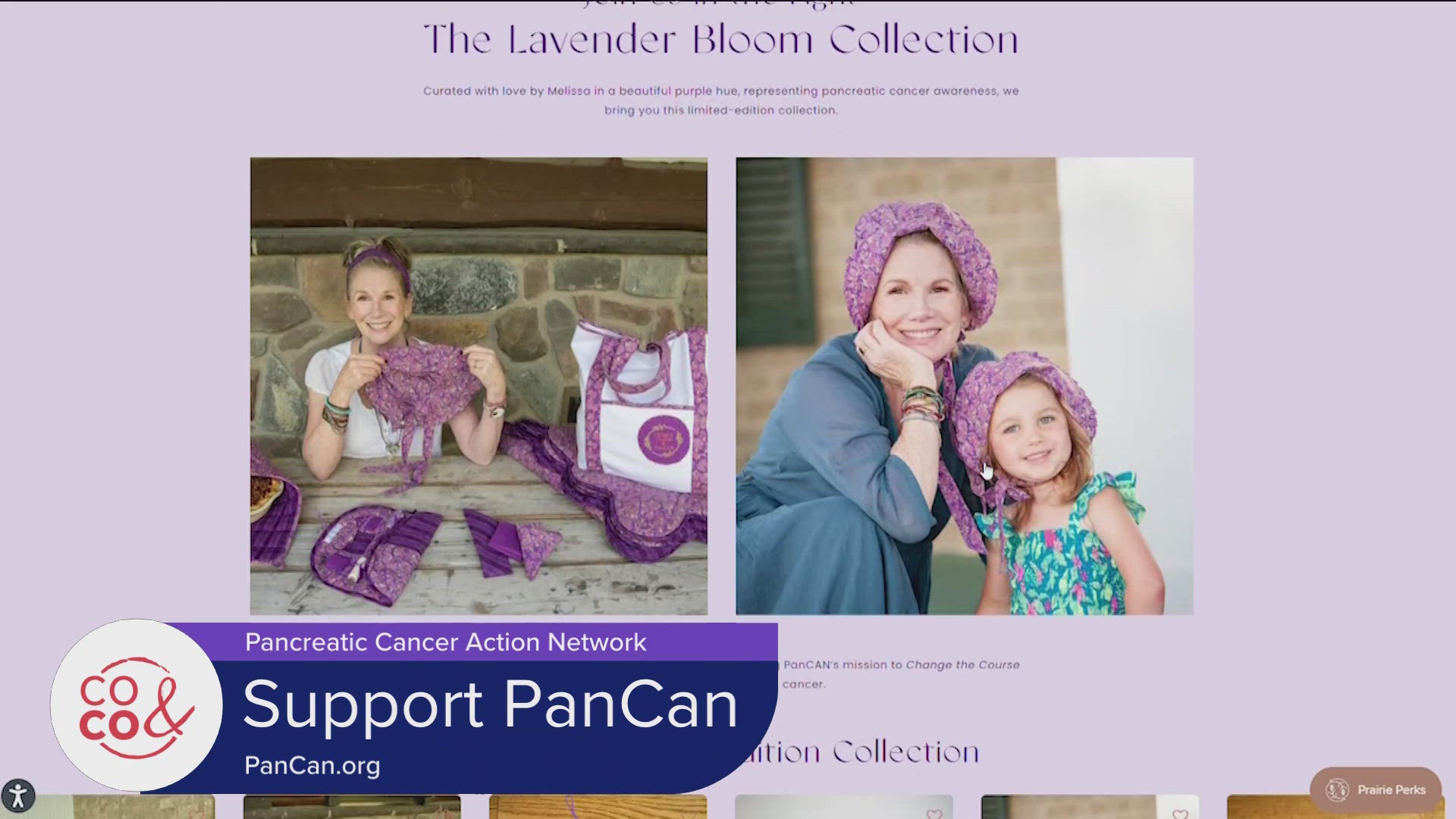 Learn more about Melissa Gilbert's Modern Prairie Collection at ModernPrairie.com. You can also donate at PanCan.org.