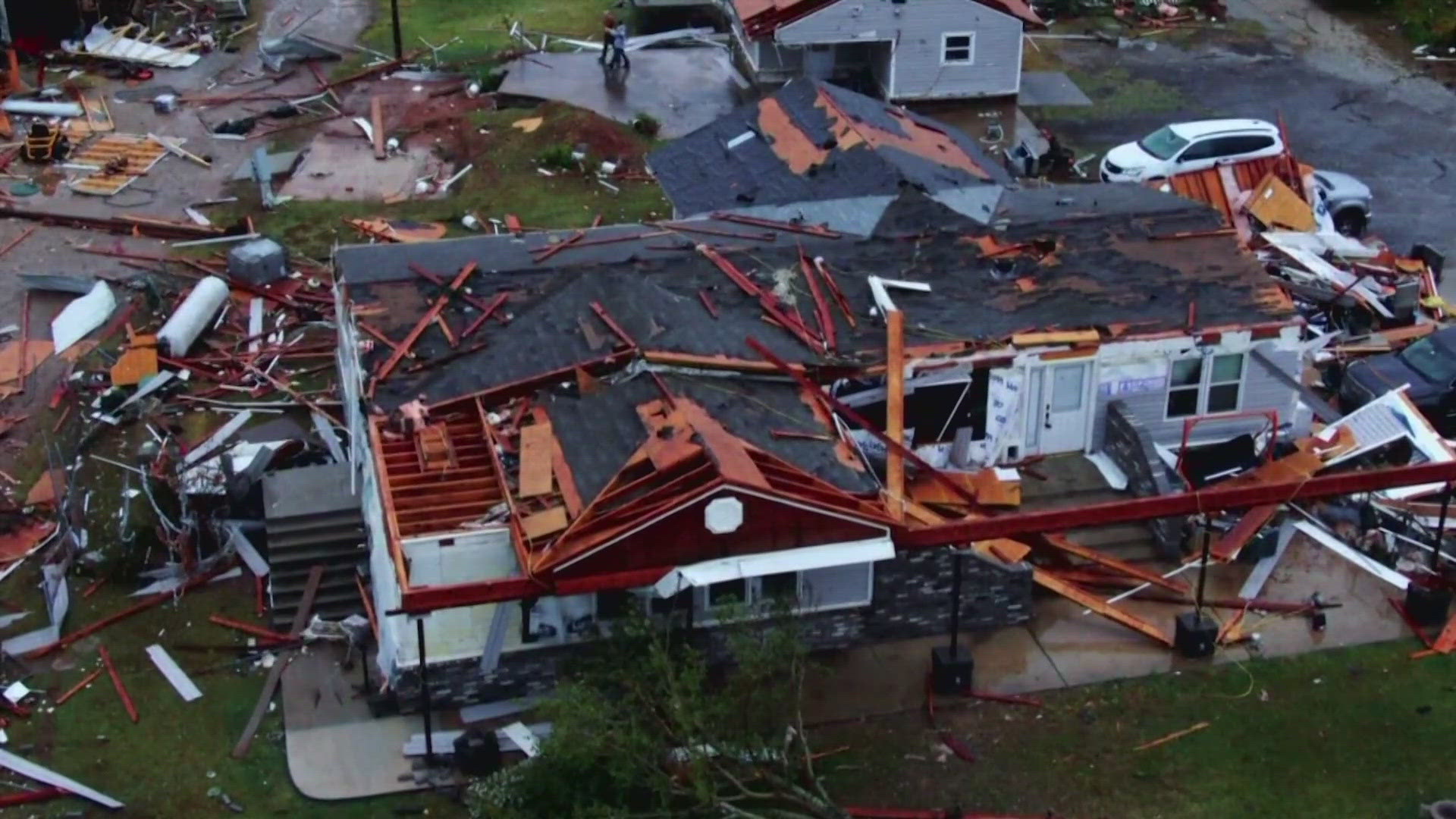 The National Weather Service believes at least six tornadoes tore through the state, damaging more than 100 homes and leaving thousands without power.