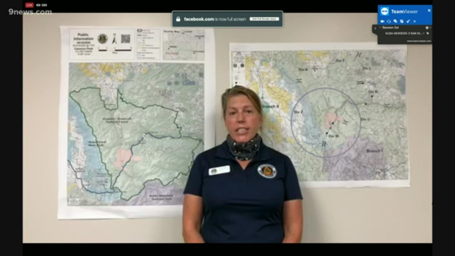 Officials provide an update on the Cameron Peak Fire in Larimer County on August 16, 2020.