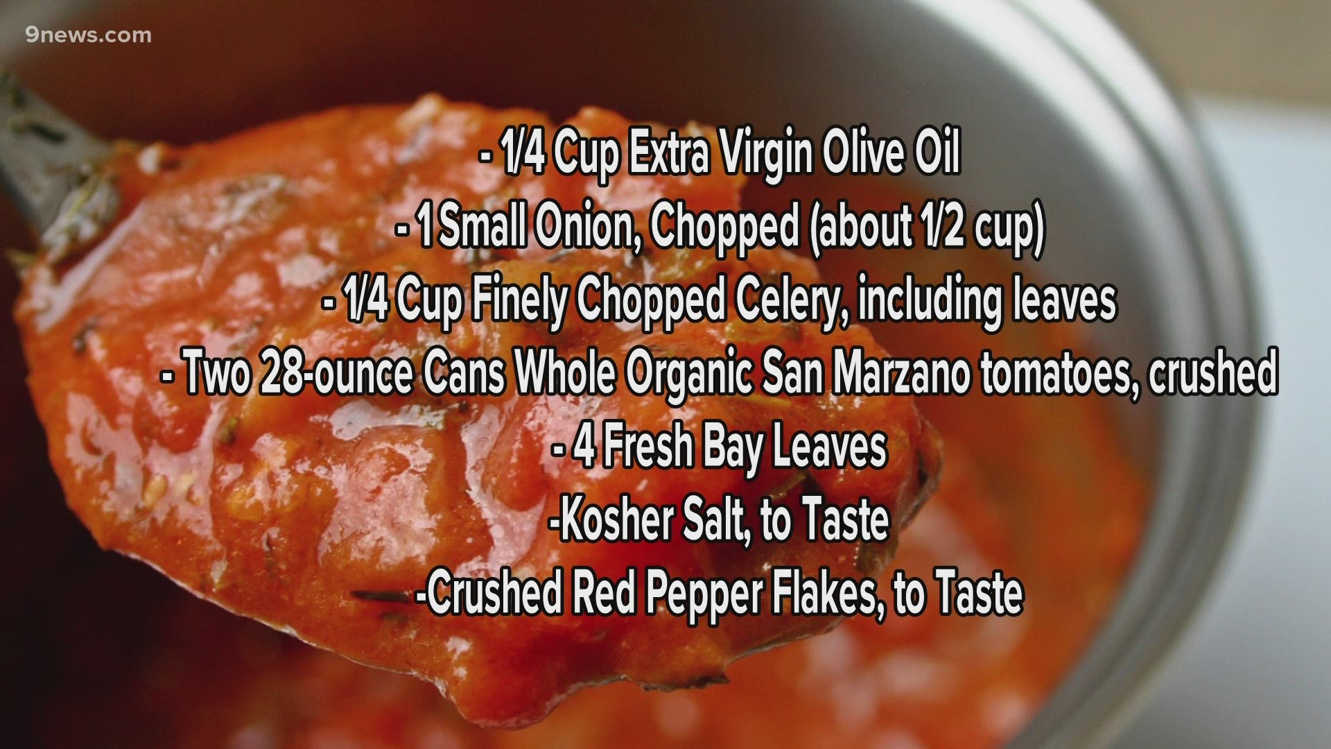 9NEWS viewer Christopher Hale shares a recipe for red sauce from his mother, who immigrated from Italy in 1950.