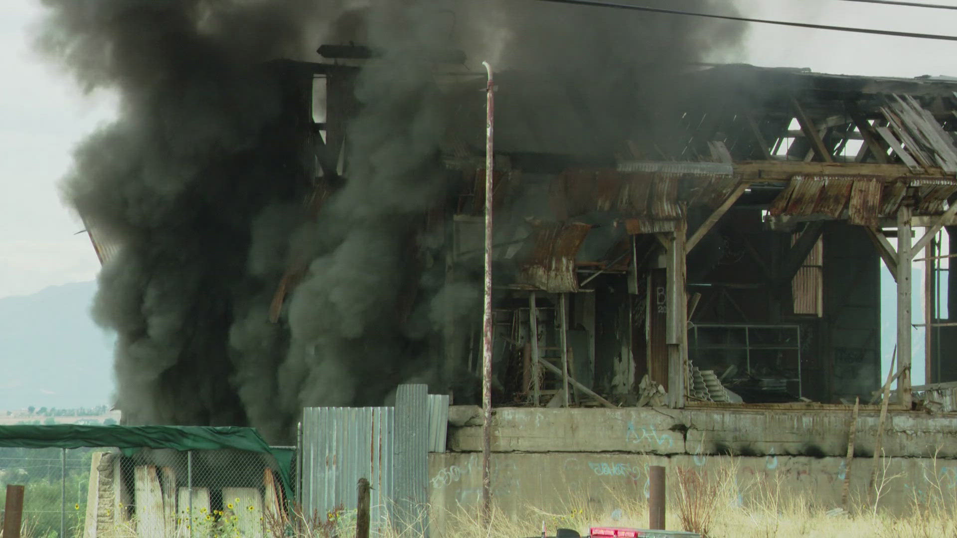 Because of unsafe conditions, firefighters cannot enter the building to put the fire out, Mountain View Fire Rescue said.