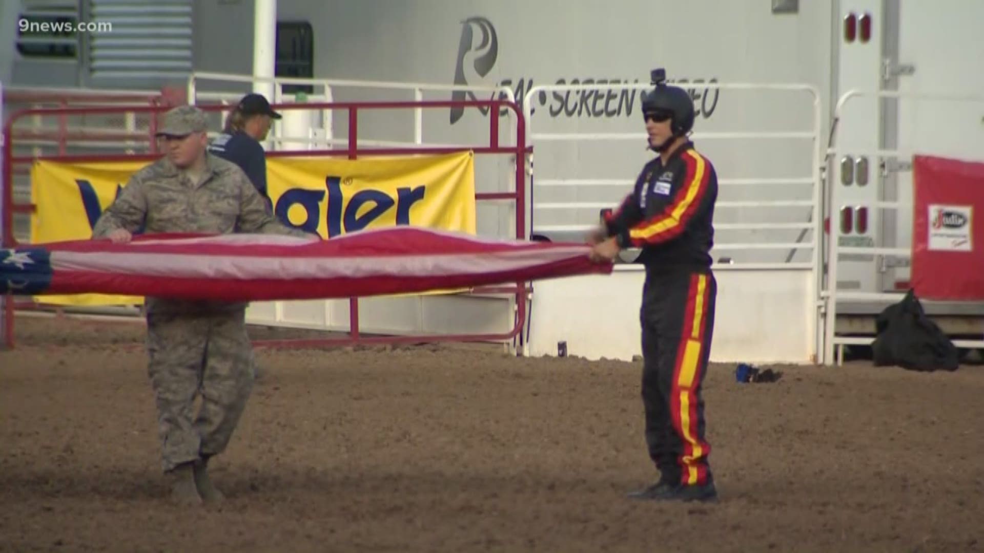 They travel the country, jumping into various events. 
Tonight, the all-veteran parachute team landed in Greeley for a special night at the Stampede.