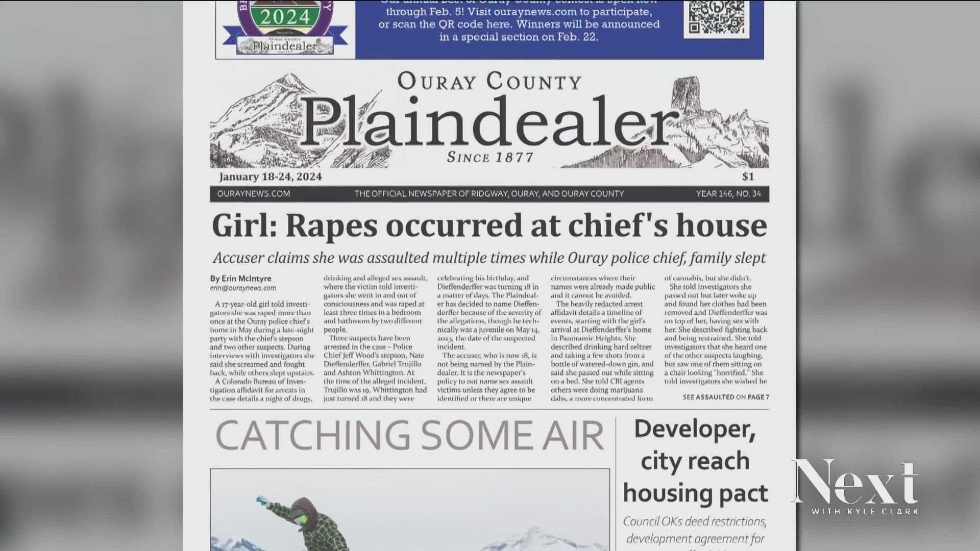Whoever stole nearly all the copies of the Ouray newspaper - with the story about the police chief's son, returned the copies and was cited by police.
