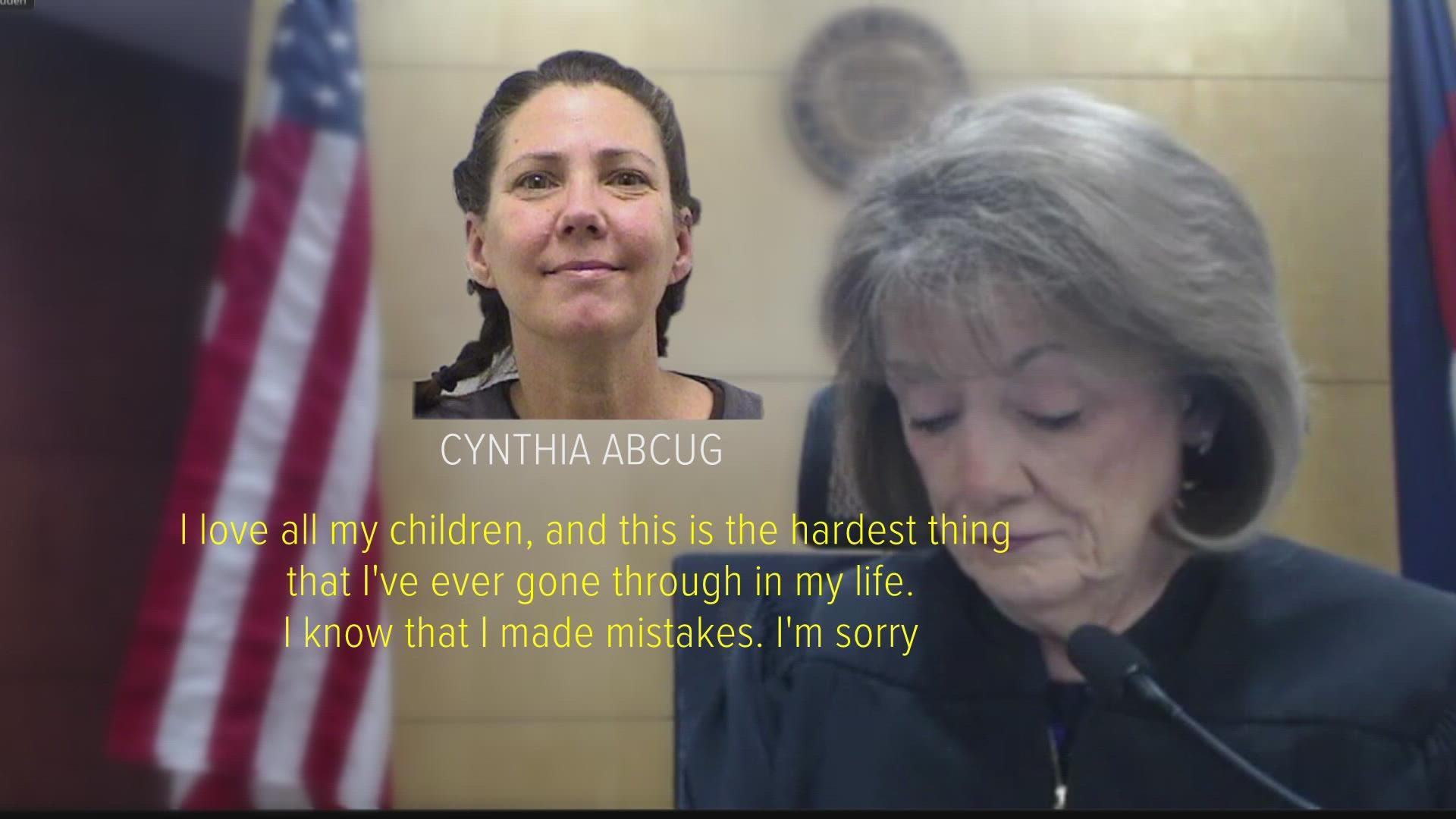 Cynthia Abcug got 2 years of supervised probation and 60 days in the county jail. She also was sentenced to 3 years in prison, but that was fully suspended.