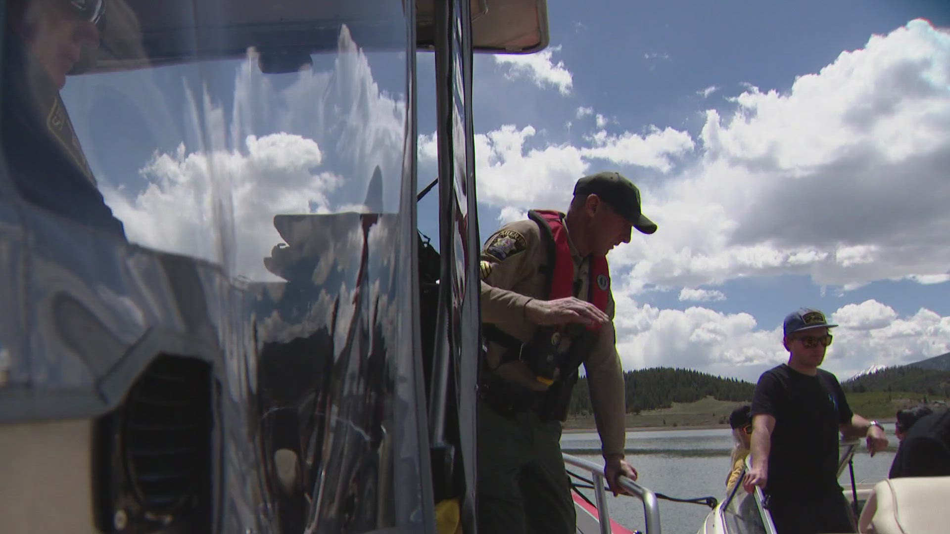 A windstorm hit Dillon Reservoir on Saturday causing multiple people to fall into the water.