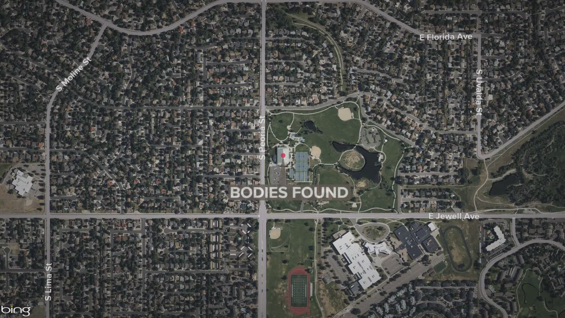 Police said two people were found dead in Utah Park on South Peoria Street after a third victim walked into the hospital with a gunshot wound Sunday morning.