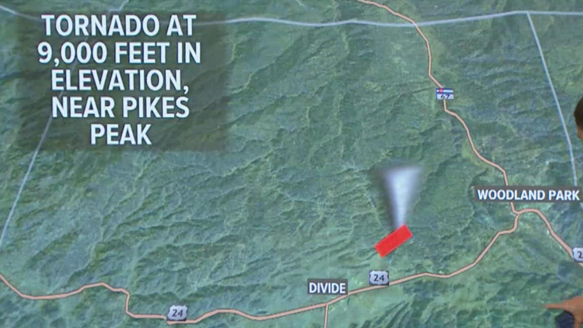 Meteorologist Chris Bianchi breaks down details of a rare EF-1 tornado that was spotted near Pikes Peak on Tuesday. 