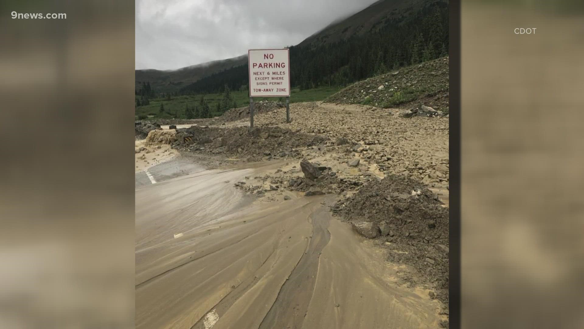 Interstate 70 through Glenwood Canyon will remain closed in both directions due to "extreme damage" from heavy rain and flooding Saturday night, CDOT said.