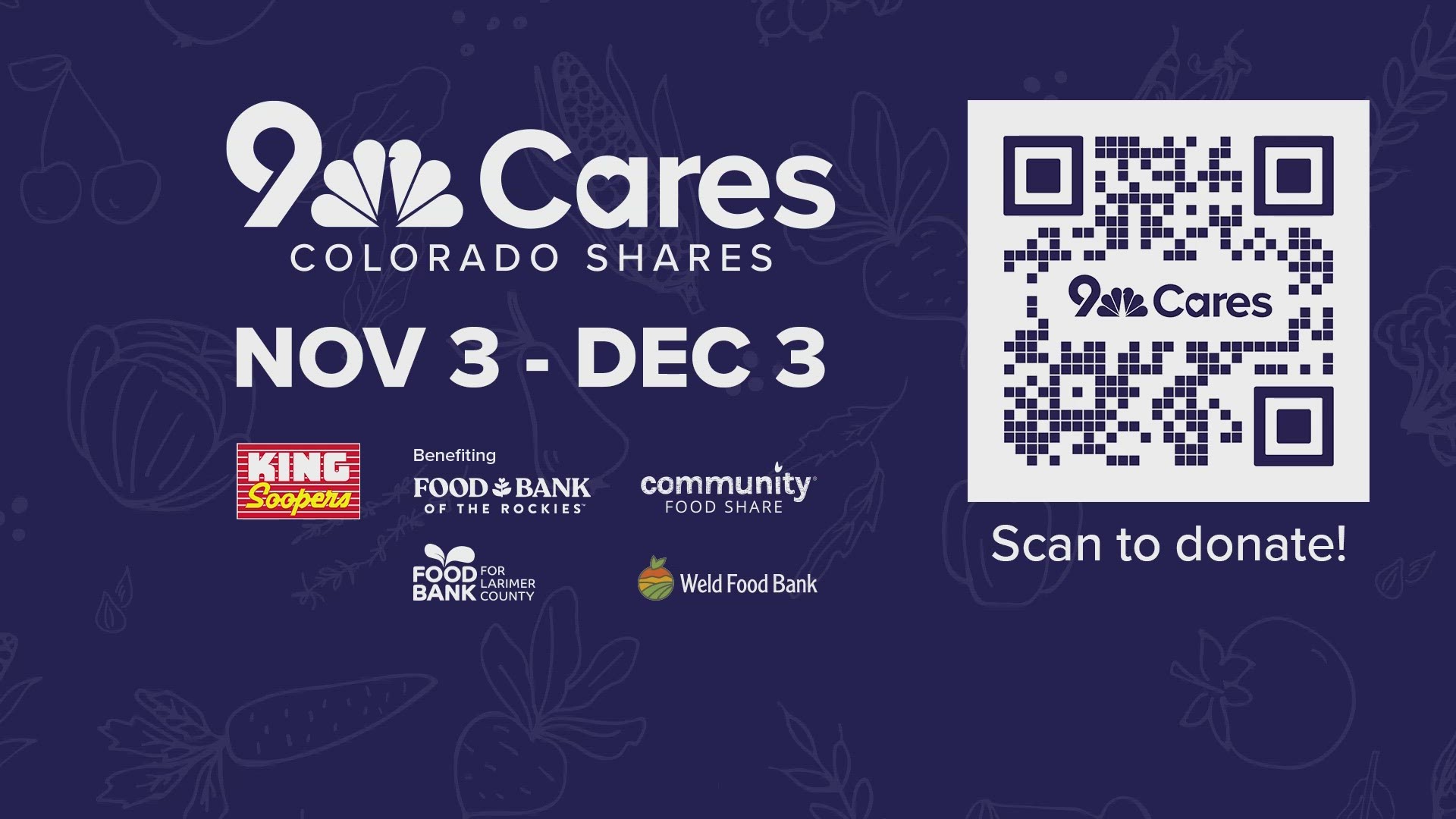 The 9Cares Colorado Shares Drive is going on now. We partner with food banks around the state to raise money to feed those in need in our community.