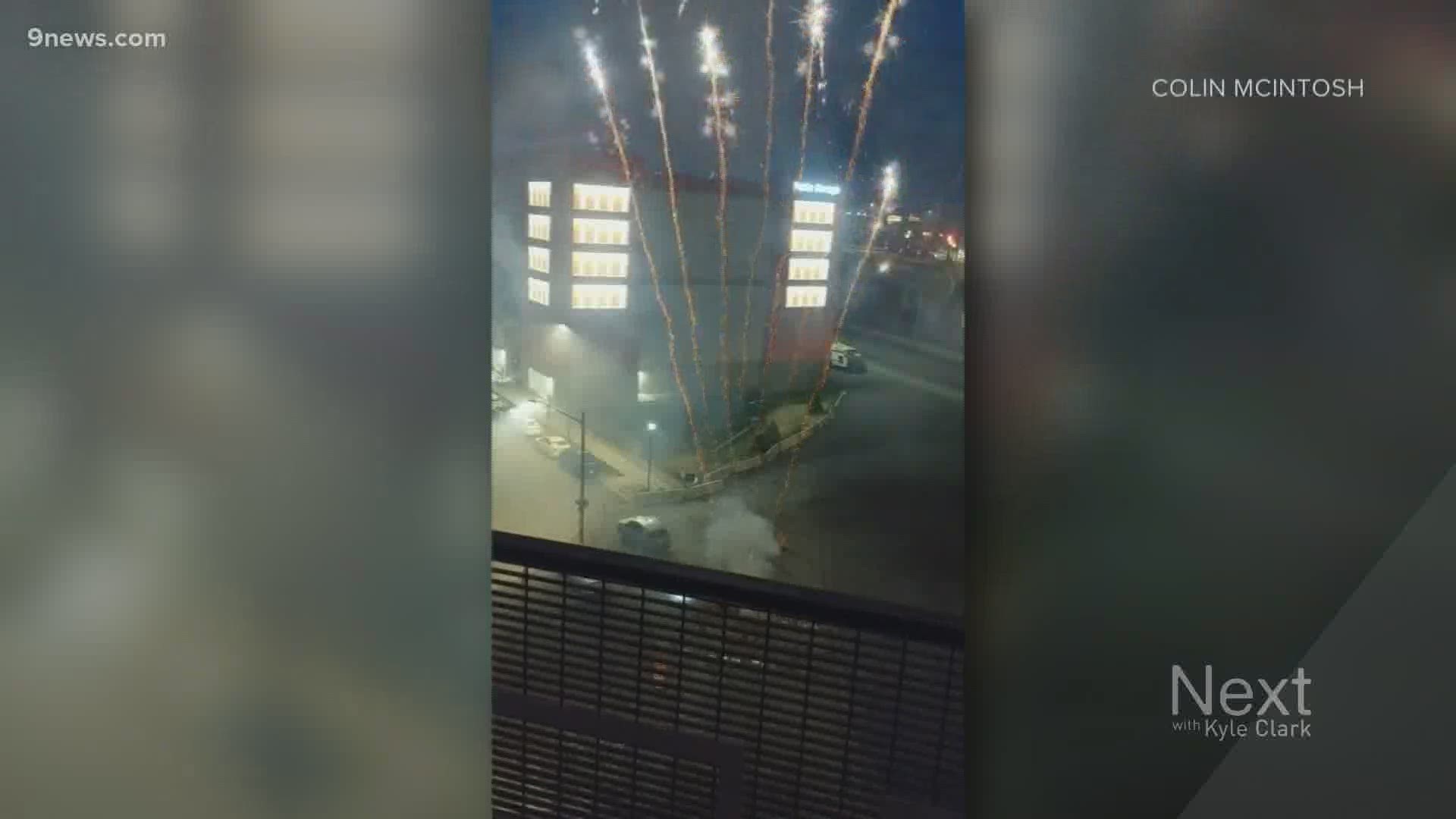 We got video of a non-permitted fireworks show in River North Sunday night, and that's one of hundreds of calls over the weekend.