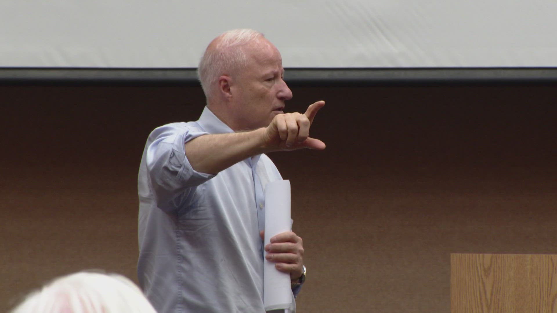 Mayor Mike Coffman and Police Chief Todd Chamberlain spoke with Aurora residents Saturday.