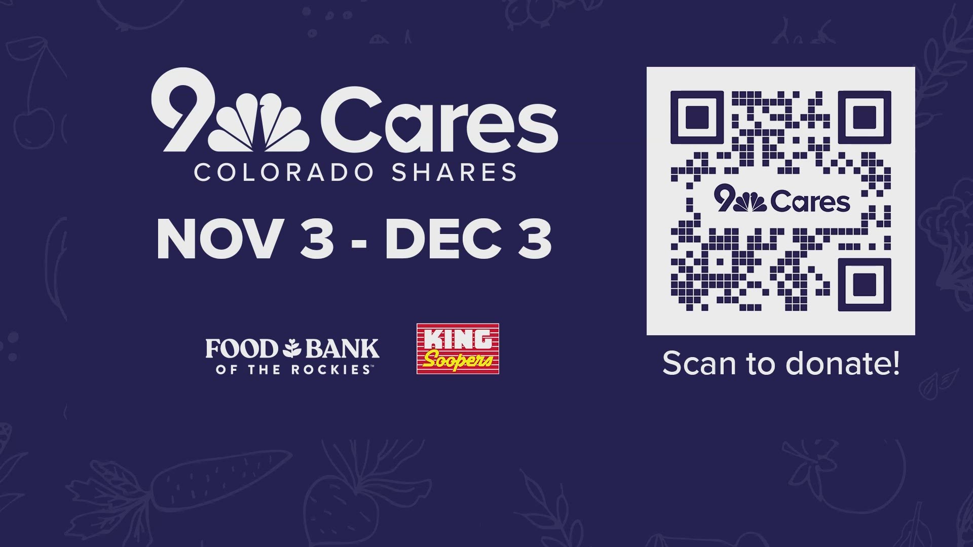 The 42nd annual 9Cares Colorado Shares Food Drive continues the fall holiday tradition of helping our neighbors in need by filling food banks and pantries.