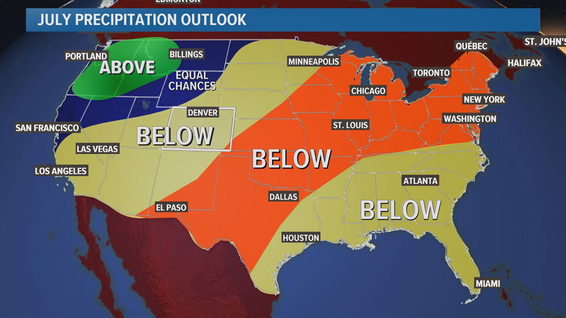 Huge precipitation surplus in eastern states, dry in the west
