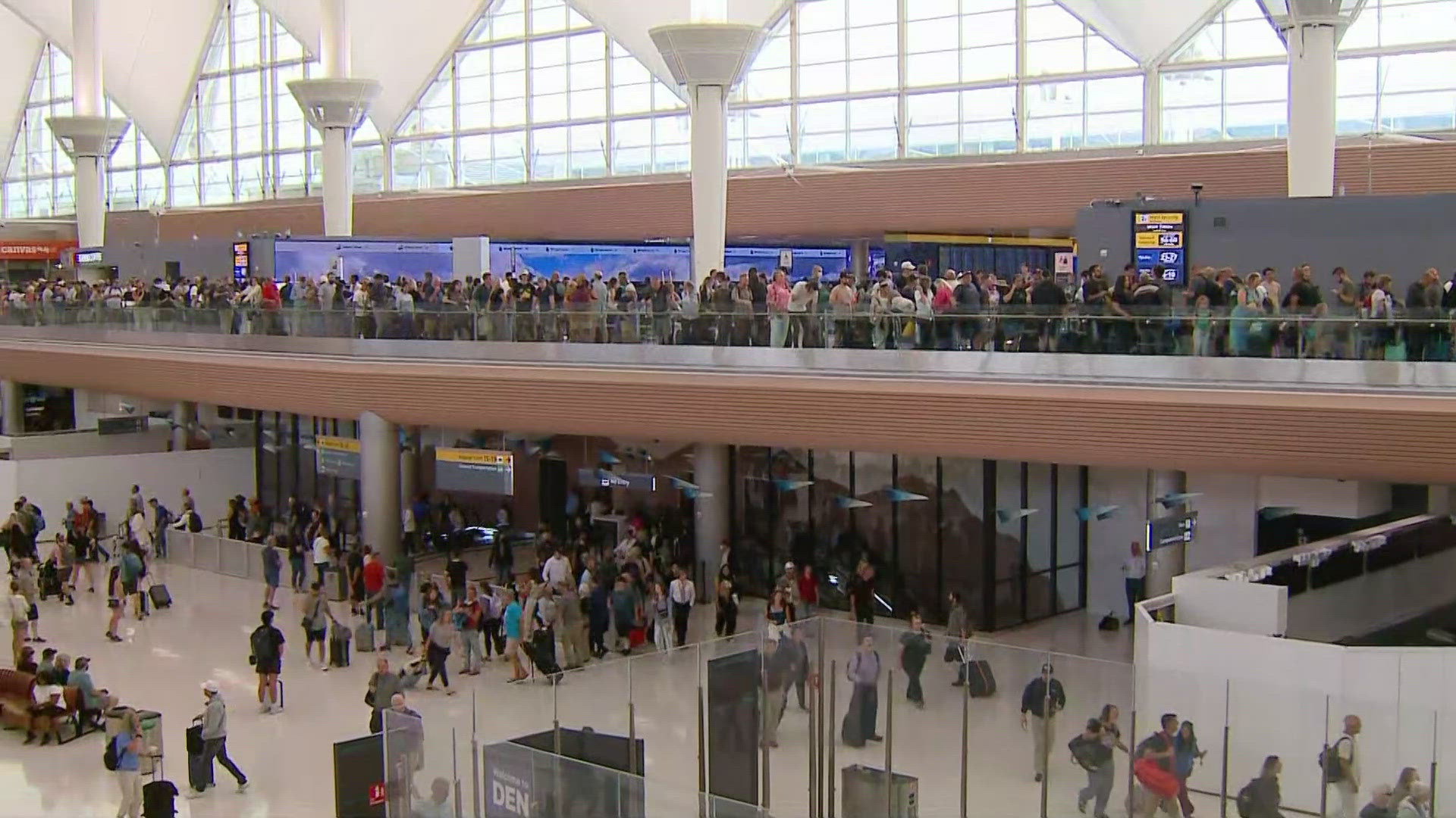 The trains between concourses at Denver International Airport are back to full capacity after a mechanical issue caused delays Wednesday afternoon, the airport said.