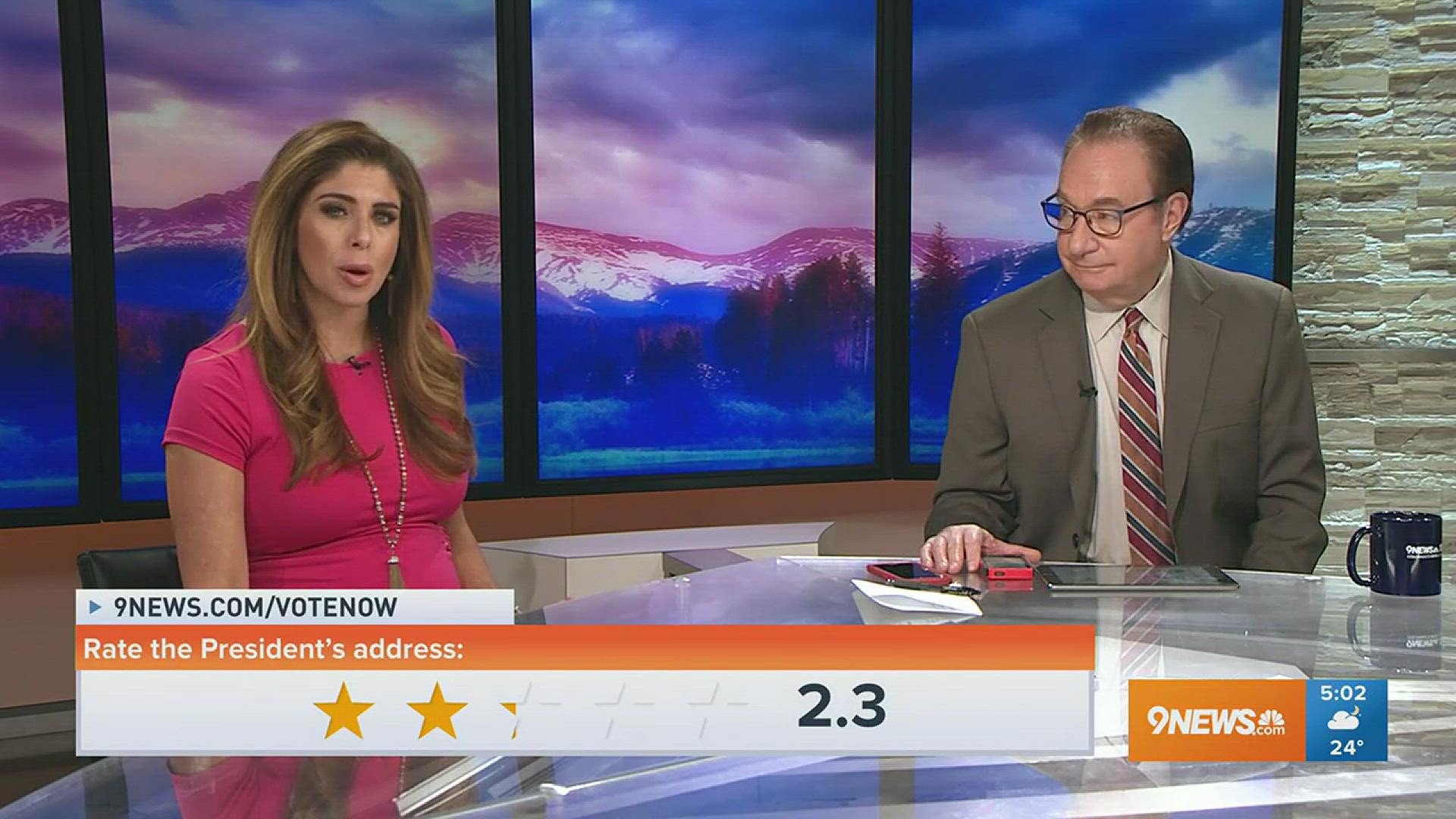 The 9news morning team tries to determine a rating for last night's presidential address.