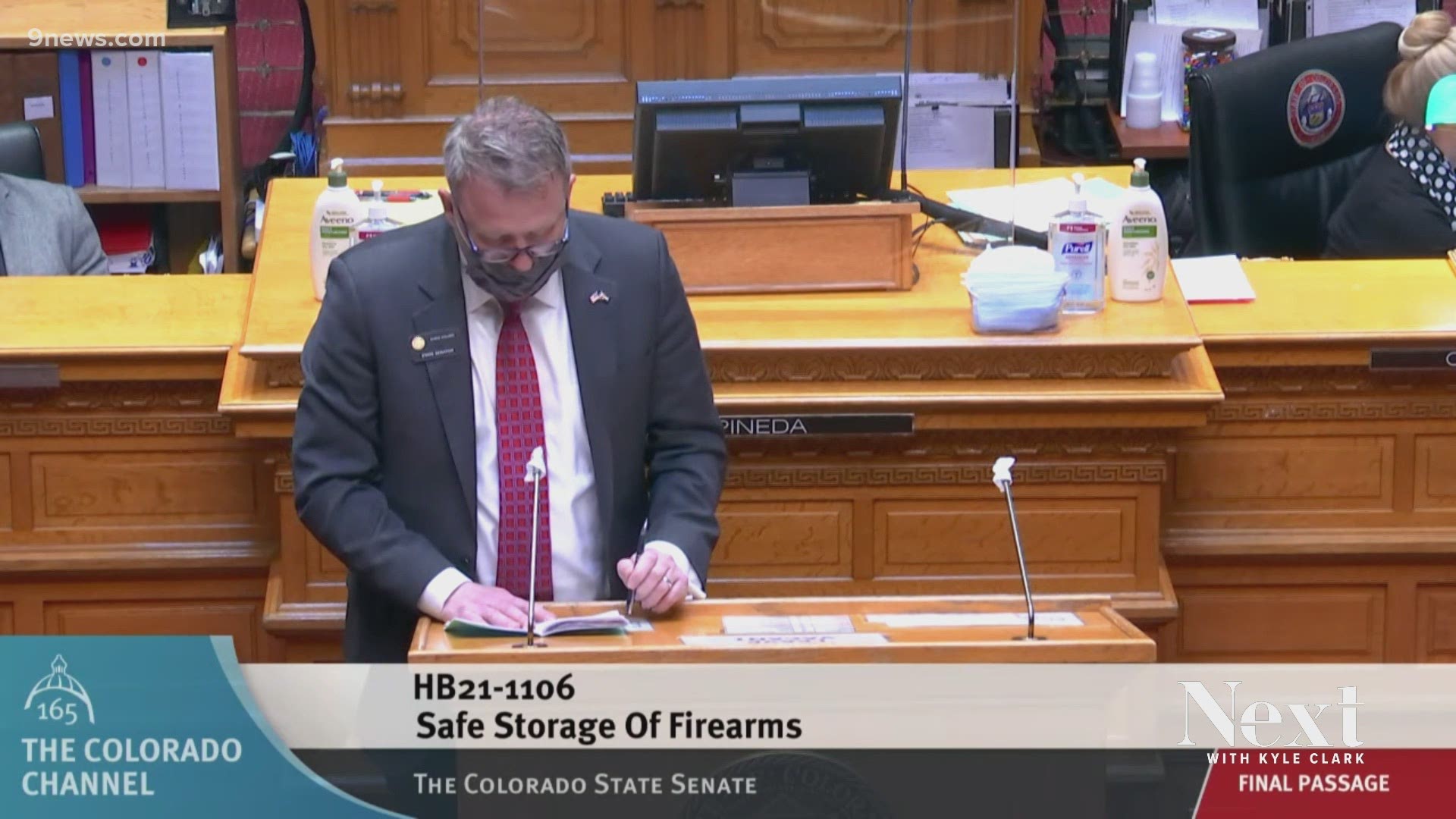 The bill requiring firearms to be properly locked or kept in a safe was sent to Gov. Polis. Democratic Sen. Chris Kolker says he knows personally it will help.