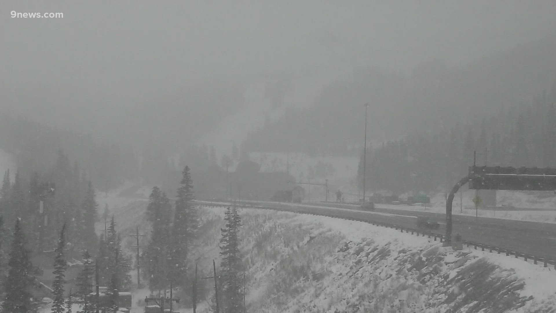 Snow has been falling in the high country, and drizzle is starting in downtown Denver.