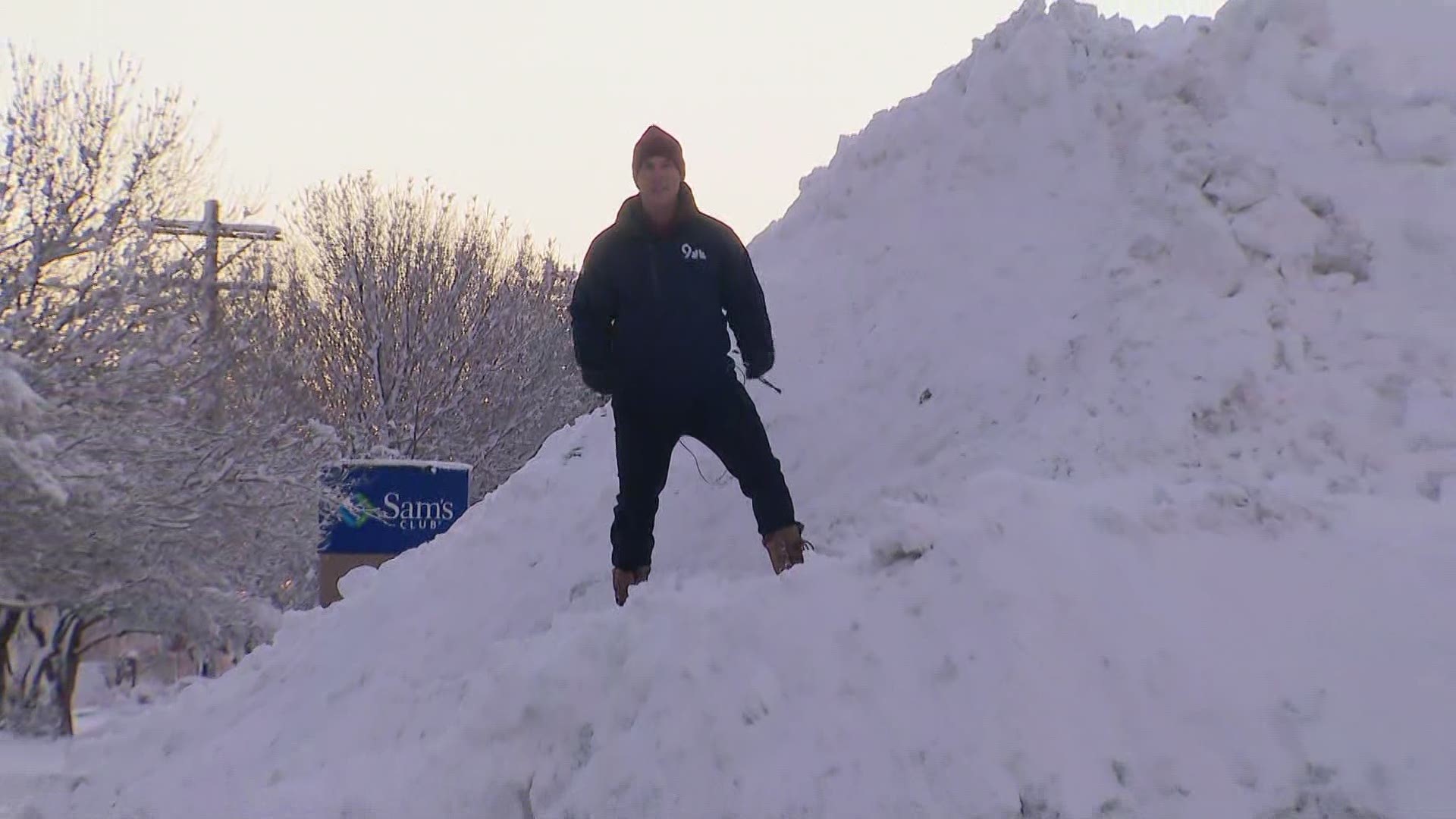 Jon Glasgow is in Loveland, where plows are piling up the snow after the weekend storm.