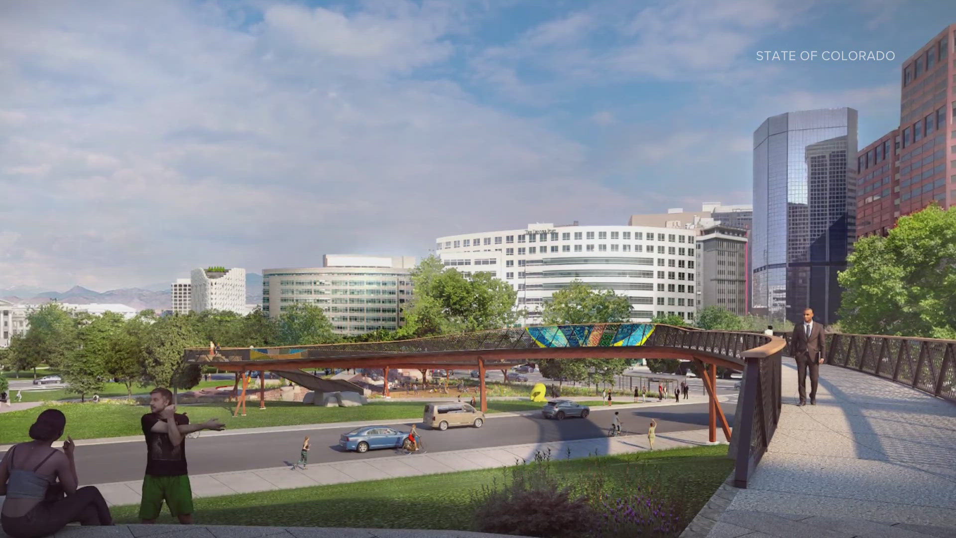 As part of Colorado's 150th anniversary, the state is planning to build a bridge from the Capitol to the Lincoln Veterans Memorial Park.