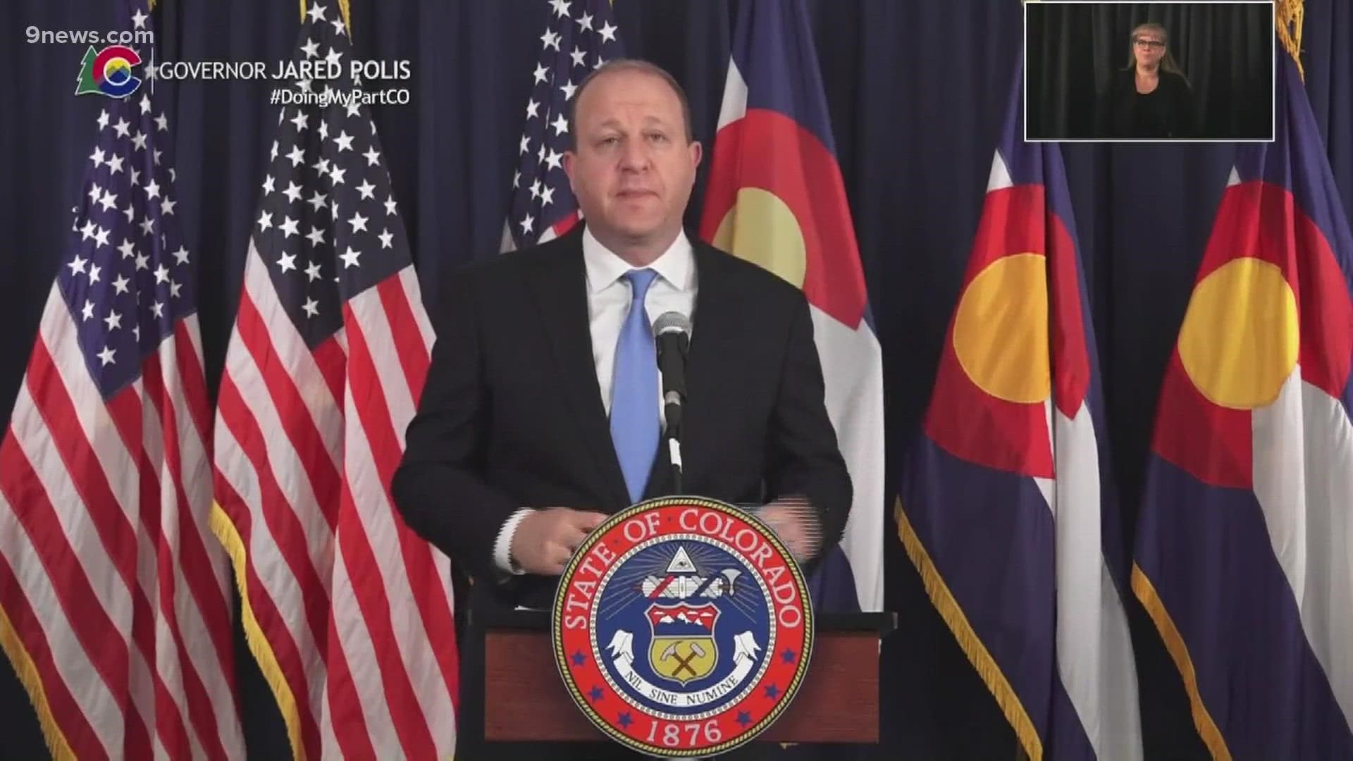 Gov. Jared Polis provided an update on the state's response to the pandemic as it prepares to receive 45,500 Johnson & Johnson vaccine doses.