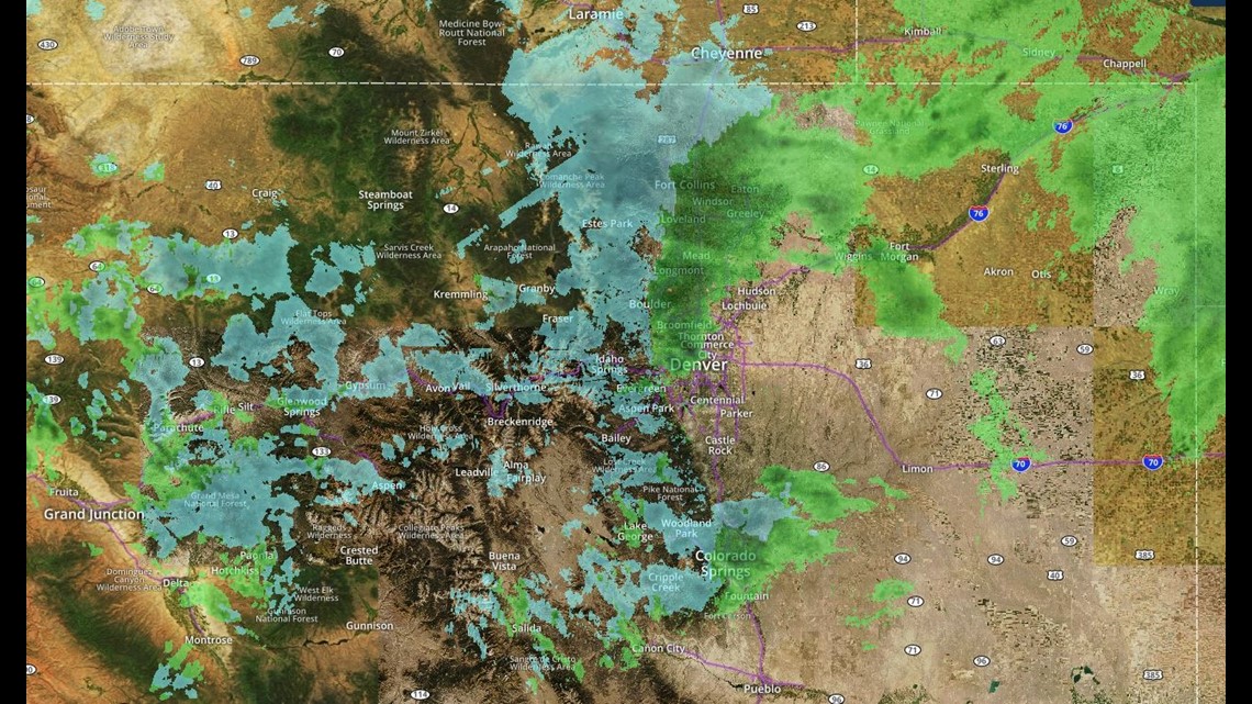 Snow showers in the mountains; Rain showers on the plains | 9news.com