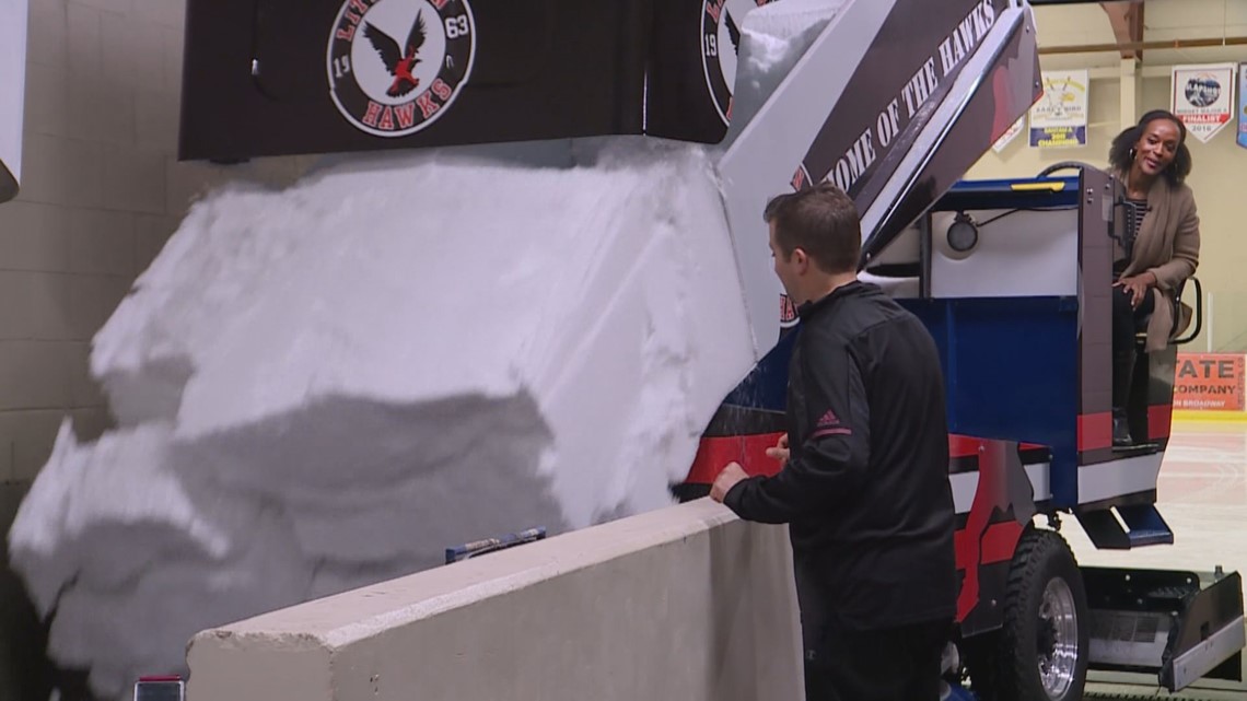 Steve and TaRhonda are now certified Zamboni drivers