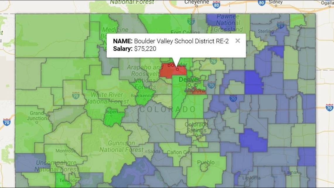 Interactive: Average teacher salary in each Colorado district | 9news.com