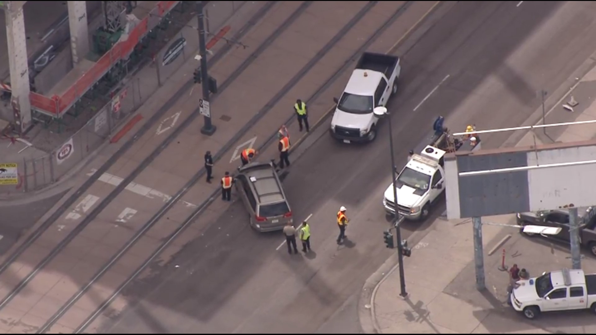 Van, light rail collide in Denver | 9news.com