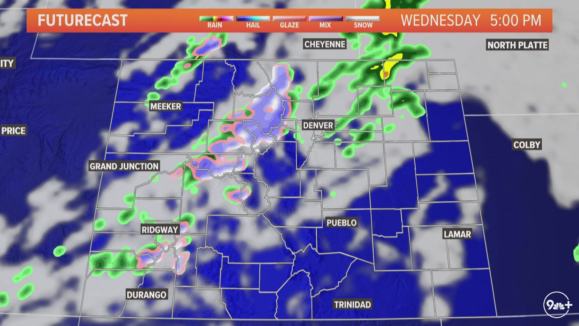 Colorado will be mild and cloudy on Wednesday with a chance for showers and storms after 3 p.m. and into the evening.