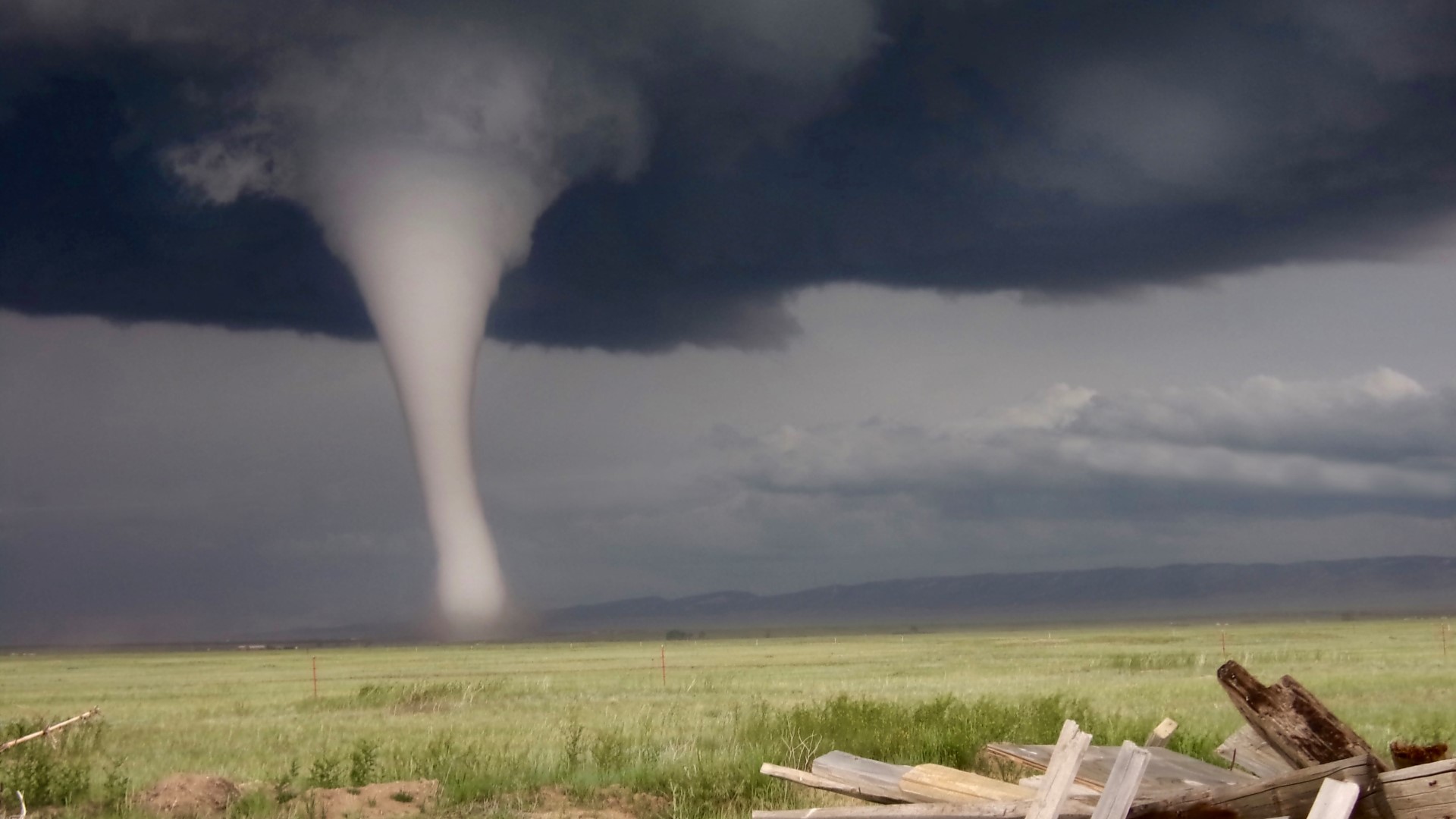 Views of tornado near Laramie, WY