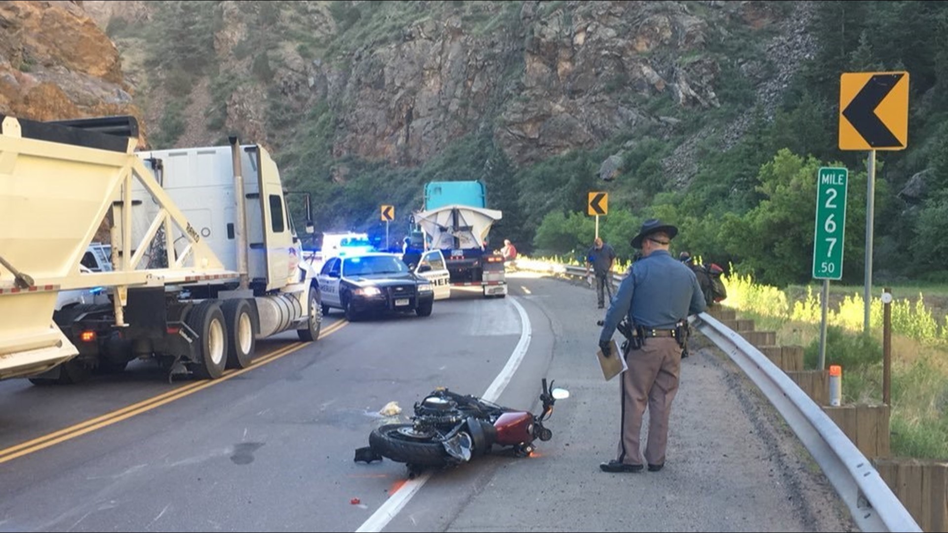 Motorcyclist seriously injured after crash with semi in Clear Creek Canyon