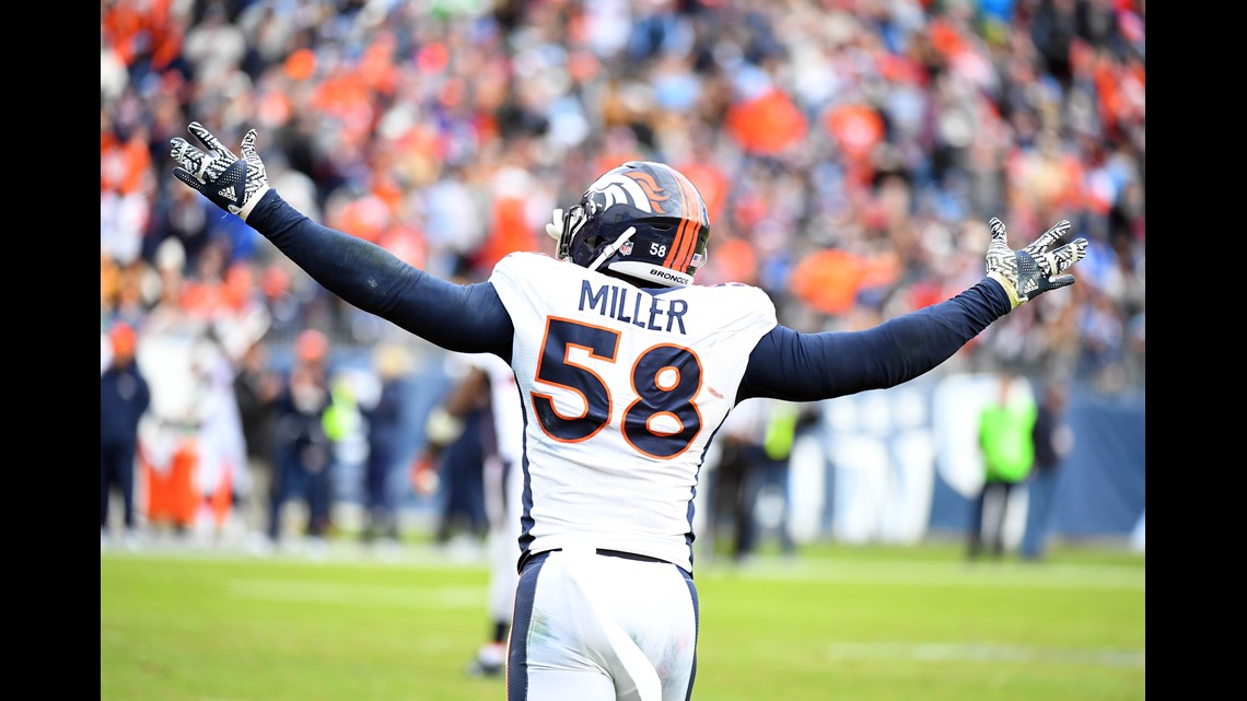 Denver, USA. September 09, 2018: Denver Broncos linebacker Von Miller (58)  during the second quarter of an NFL matchup between the Seattle Seahawks  and the Denver Broncos at Broncos Stadium at Mile