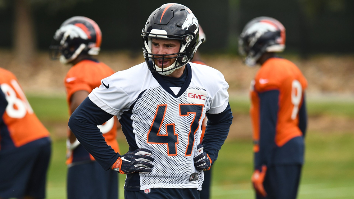 Denver Broncos linebacker Zaire Anderson (47) during a morning