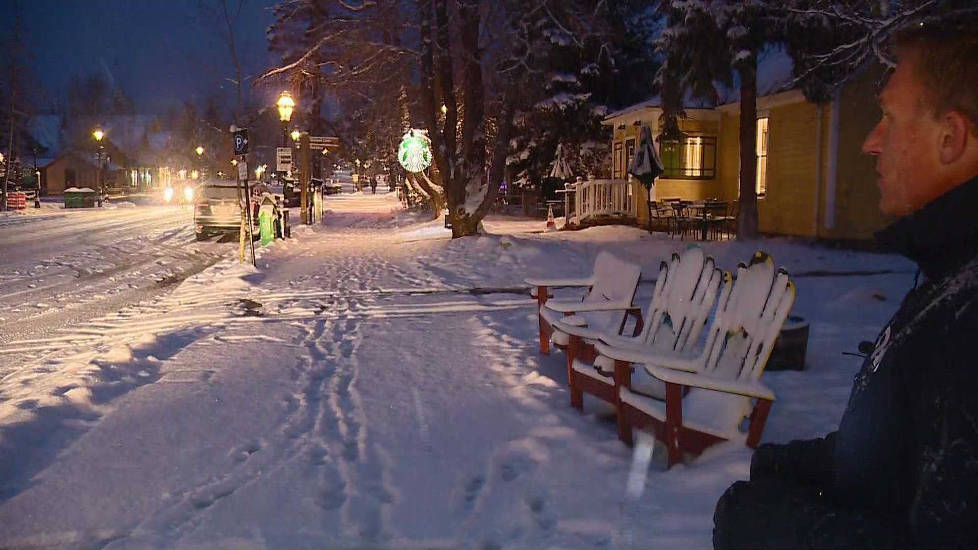 Matt Renoux has a look at conditions in Breckenridge on Thursday morning after another round of snow fell overnight.