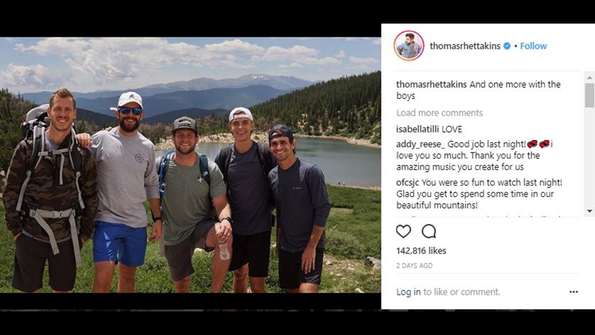 Thomas Rhett went hiking at St. Mary’s Glacier before his show in