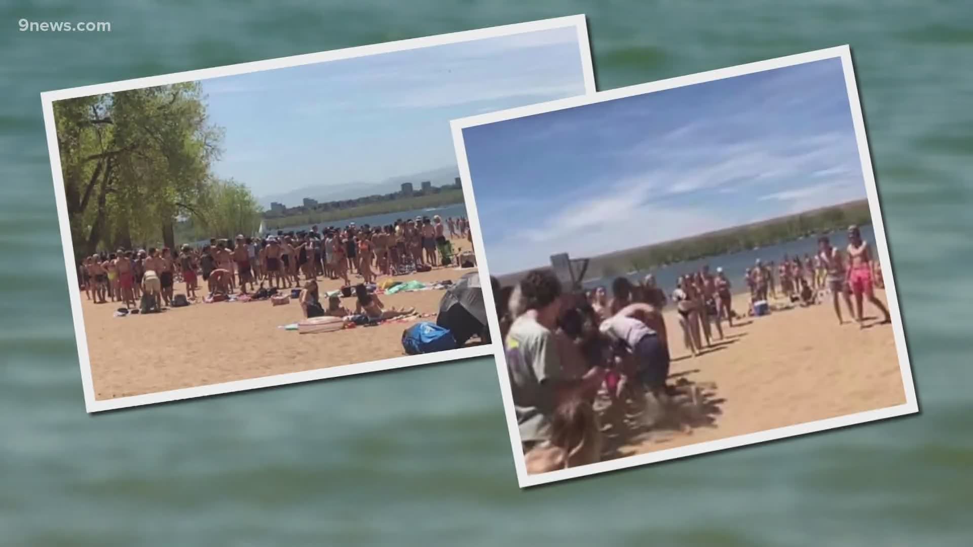 Colorado Parks & Wildlife can't say how many people crowded the swim beach at Cherry Creek State Park on Monday, but they do say it was packed.