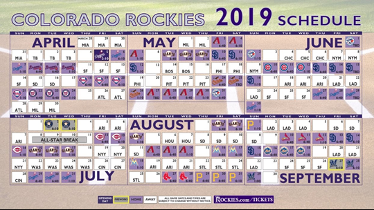2021 mlb schedule rockies
