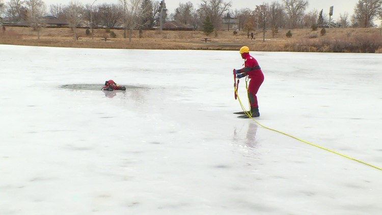 Denver Fire Department trains for ice rescues