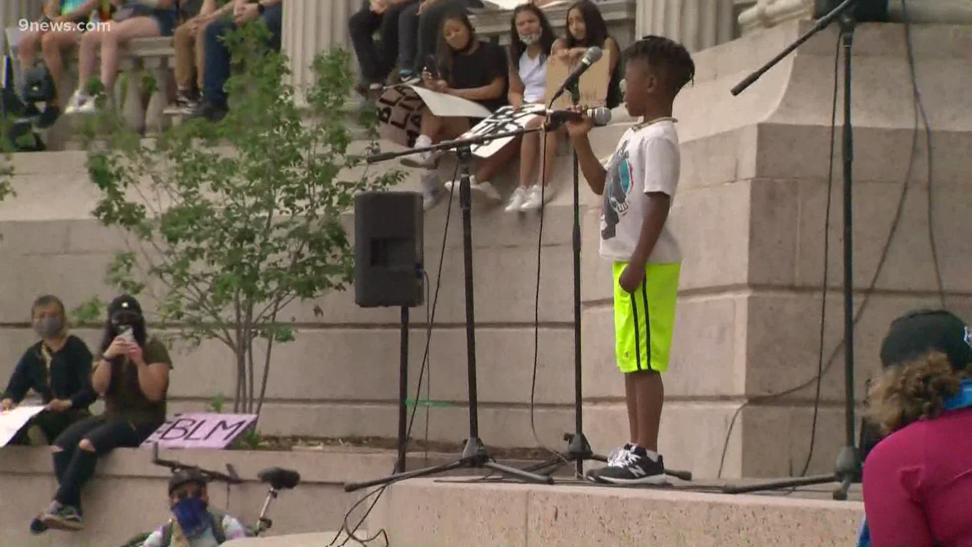 Today, kids got a chance to speak to protesters in Denver.