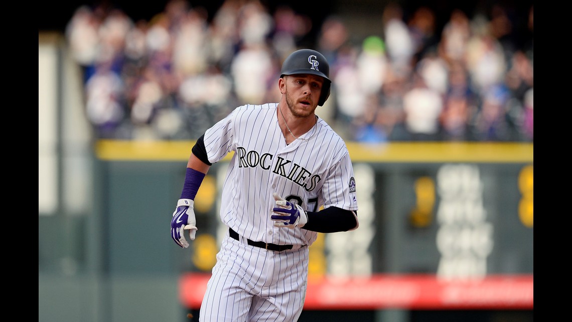 Rockies' Trevor Story on hold with elbow injury; game vs. Pirates