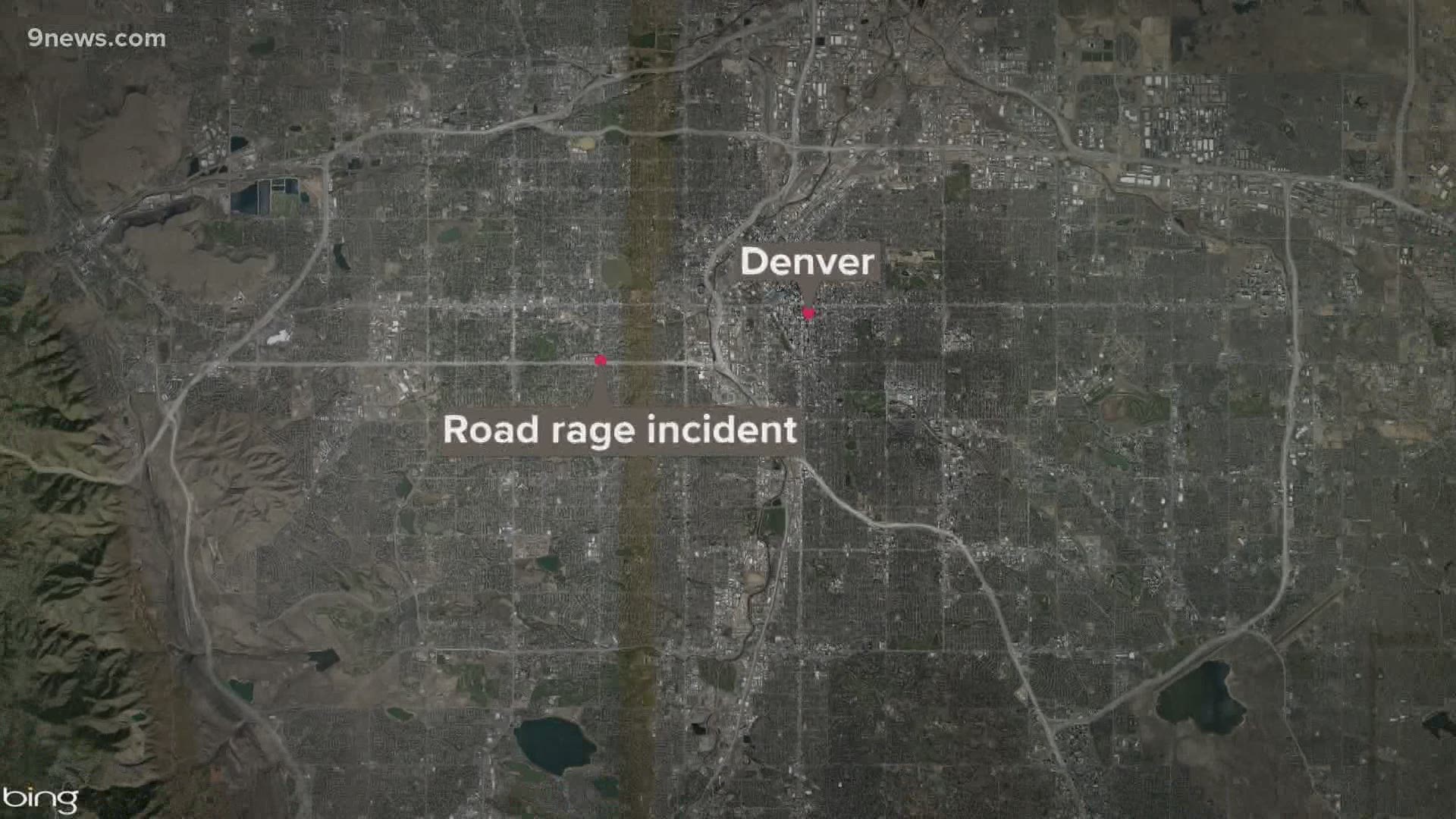 The incident started at 6th Avenue and Sheridan Boulevard, and ended a few minutes later with the shooting at Colorado Boulevard, police said.