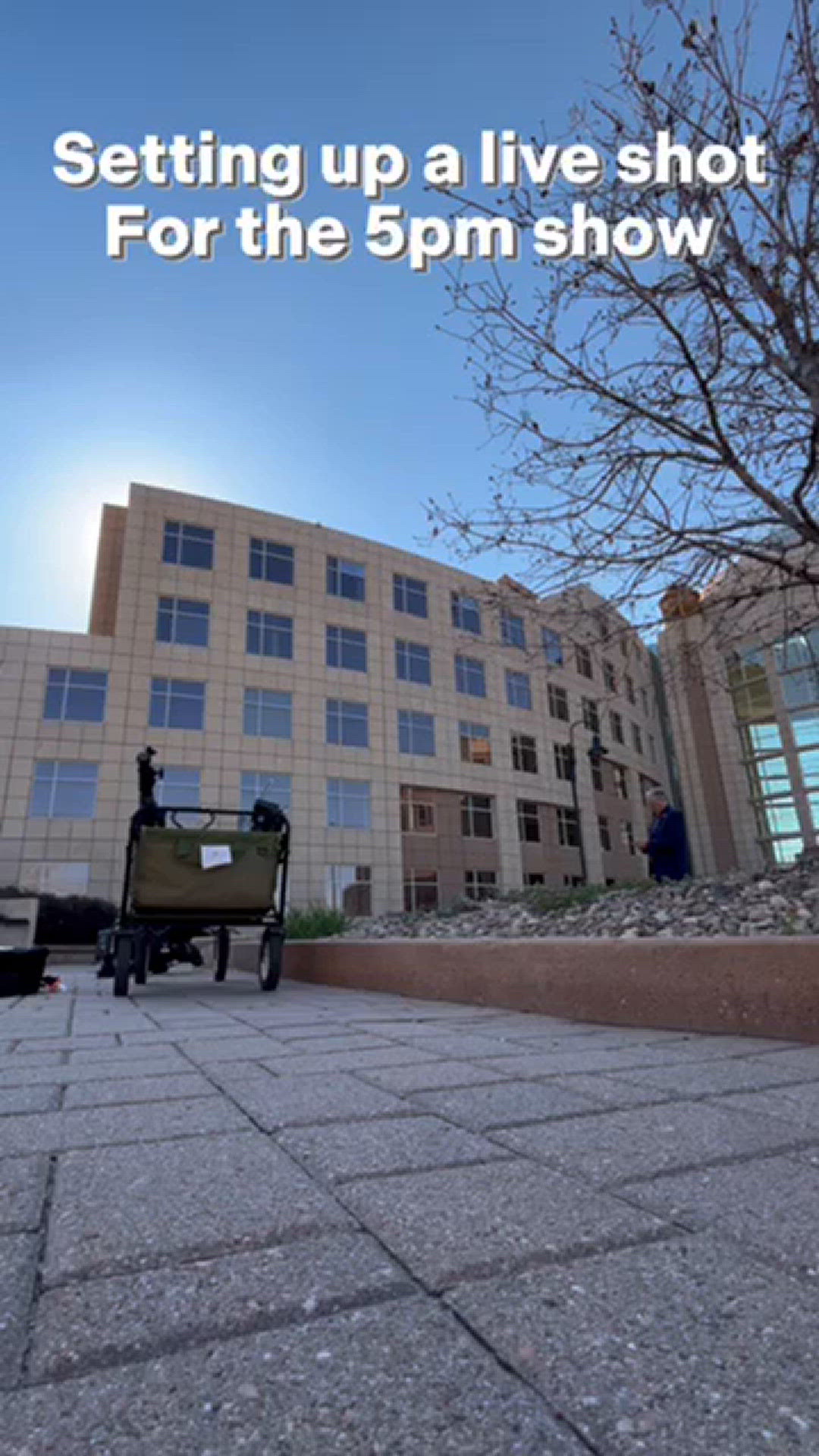 9NEWS photojournalist Alex Castillo gives a behind-the-scenes look at setting up a live shot for the 5 p.m. newscast.