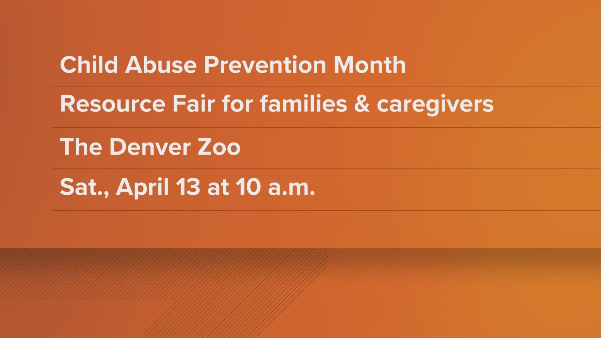Molly Bradley with the Office of Children, Youth and Families at the Colorado Department of Human Services talks about the event during Child Abuse Awareness Month.