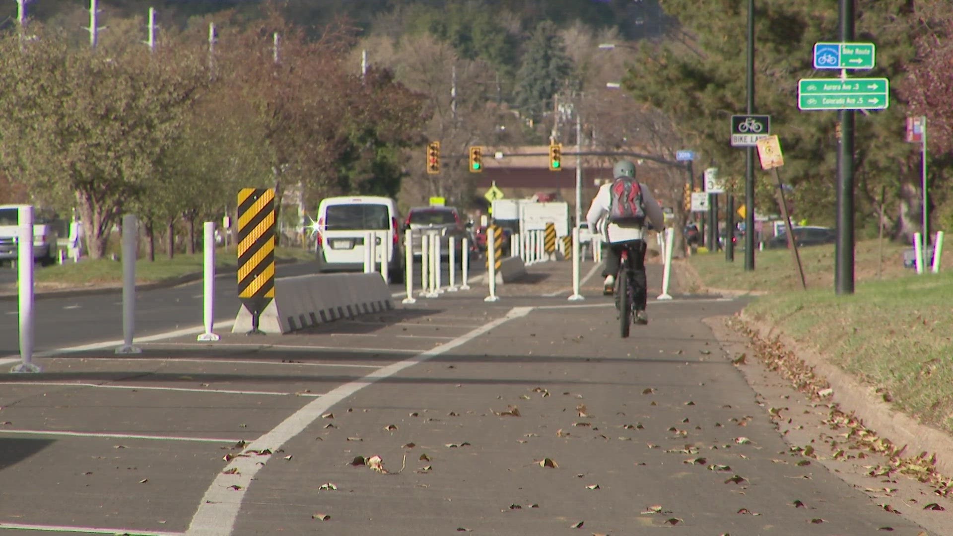 Boulder is the first city in the country to install tall concrete curbs to separate bikes from vehicles lanes in an effort to keep cyclists and drivers safe.