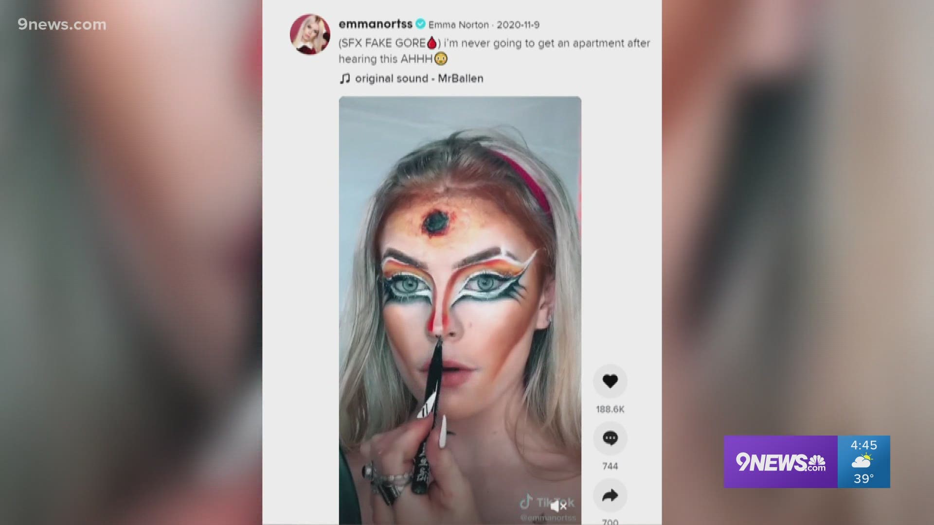 Emma Norton, 17, creates makeup videos and does voiceover work and acting. She went viral on TikTok about a year ago.