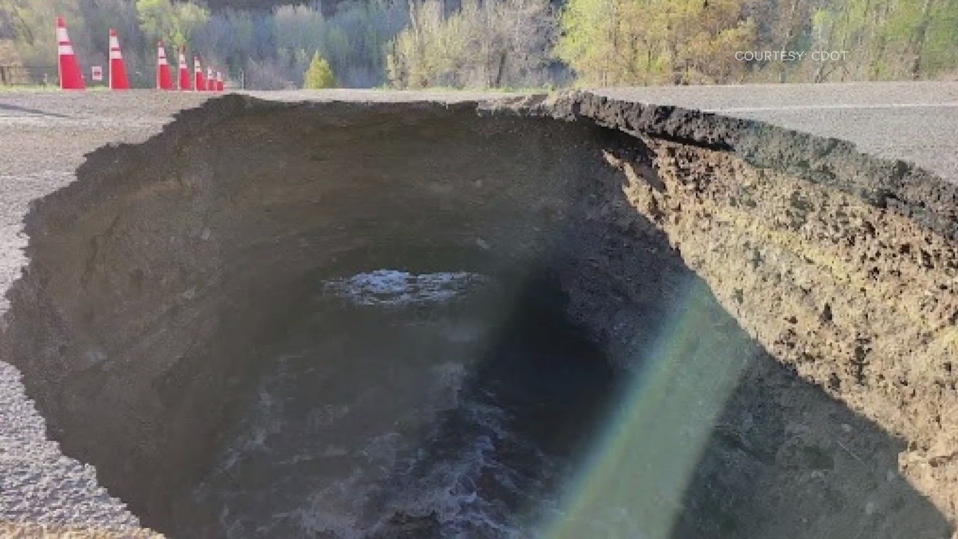CDOT said spring runoff contributed to the sinkhole.