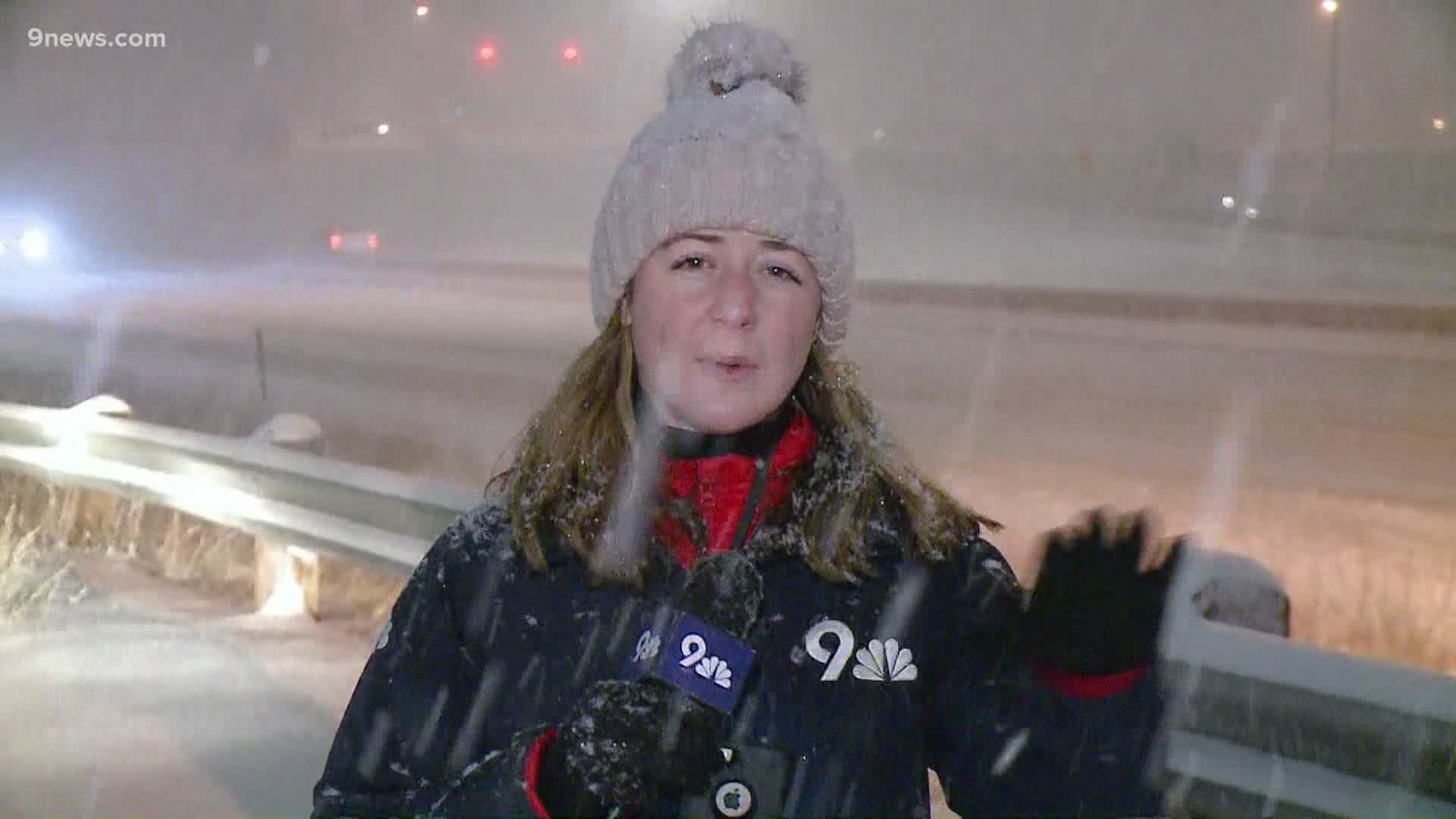 Wednesday night snowfall in west Denver