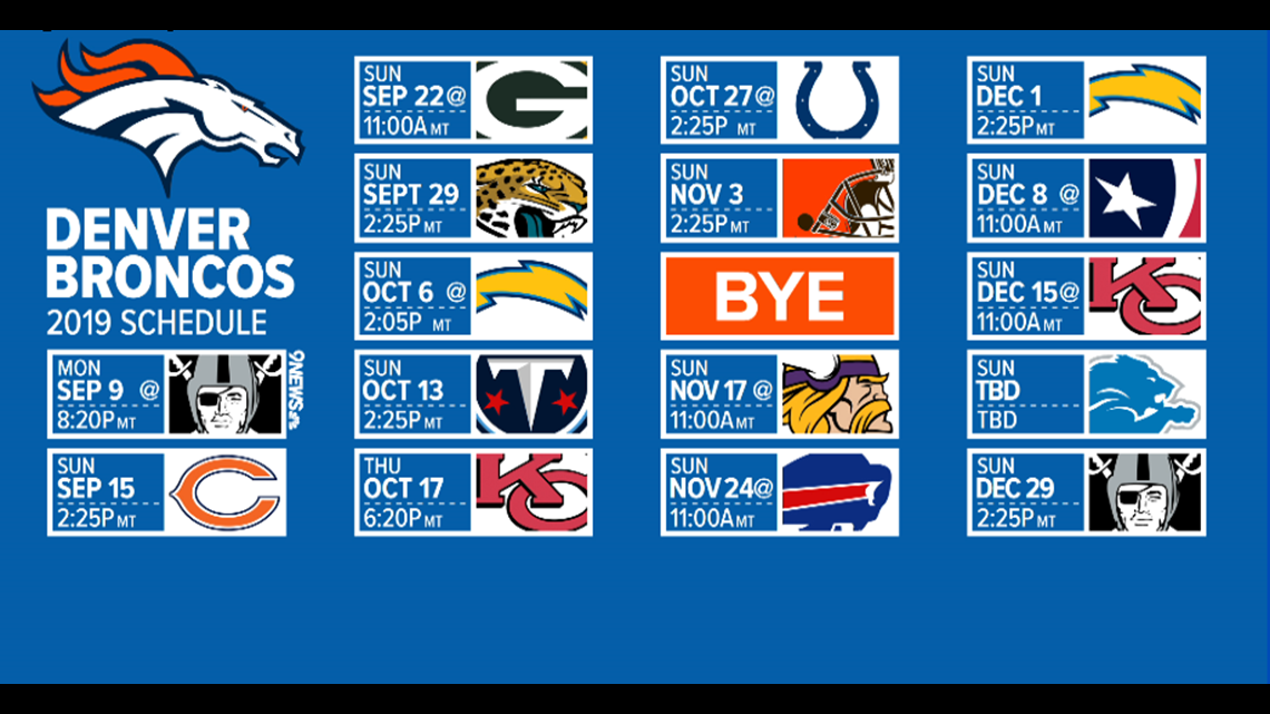 Denver Broncos preseason schedule 2018